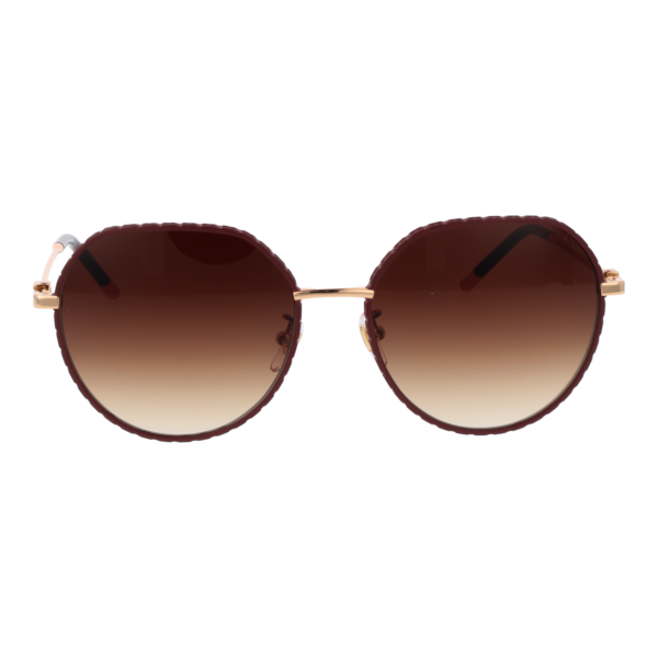 Furla Sonnenbrille SFU627 5702AM – Frontansicht mit Metall Rahmen und Braun Gläsern