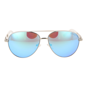 Guess Sonnenbrille GF0287 5706X – Frontansicht mit Metall Rahmen und Blau Gläsern