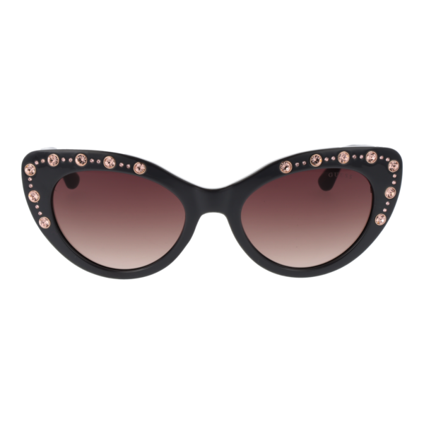 Guess Sonnenbrille GU00163 5420F – Frontansicht mit Kunststoff Rahmen und Braun Gläsern