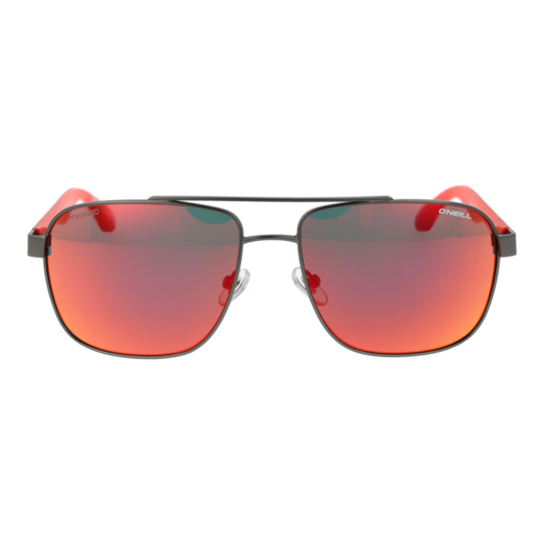 O'Neill Sonnenbrille ONS Alameda 2.0 58005P – Frontansicht mit Metall Rahmen und Rot Gläsern