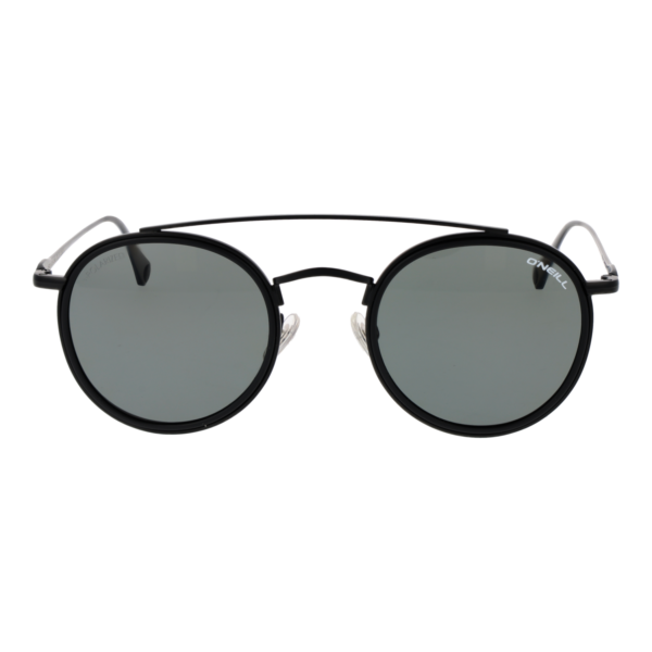 O'Neill Sonnenbrille ONS Carillo 2.0 50BLK – Frontansicht mit Edelstahl Rahmen und Grau Gläsern