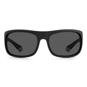 Polaroid Sonnenbrille PLD 2125/S 6608AM9 – Frontansicht mit Gummi Rahmen und Grau Gläsern