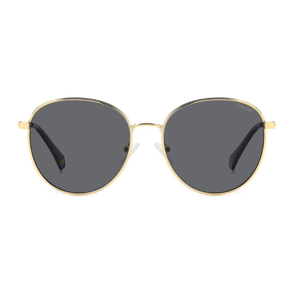 Polaroid Sonnenbrille PLD 6215/S/X 562F7M9 – Frontansicht mit Metall Rahmen und Grau Gläsern