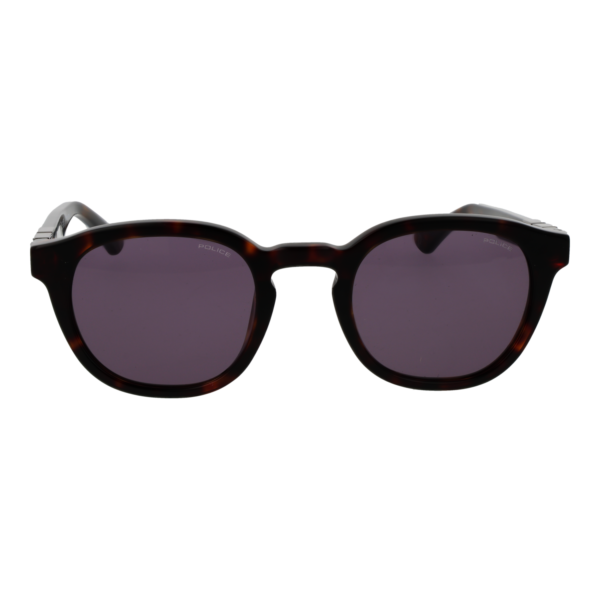Police Sonnenbrille SPLL82M 500722 – Frontansicht mit Zellulose Azetat Rahmen und Lila Gläsern