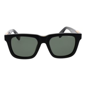 Police Sonnenbrille SPLN43M 52700Y – Frontansicht mit Zellulose Azetat Rahmen und Grün Gläsern