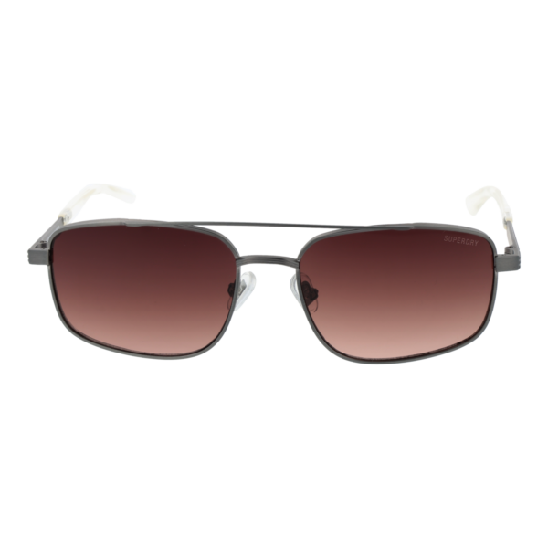 Superdry Sonnenbrille SDS 5000 56002 – Frontansicht mit Metall Rahmen und Braun Gläsern