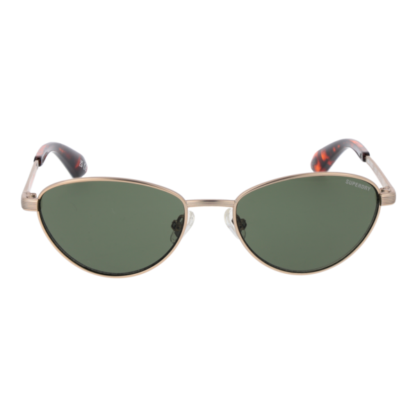 Superdry Sonnenbrille SDS 5002 52001 – Frontansicht mit Metall Rahmen und Grün Gläsern