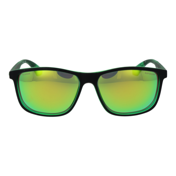 Superdry Sonnenbrille SDS 5014 60104P – Frontansicht mit Kunststoff Rahmen und Grün Gläsern