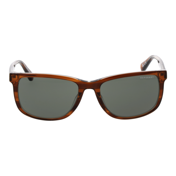 Superdry Sonnenbrille SDS 5029 56101 – Frontansicht mit Kunststoff Rahmen und Grün Gläsern