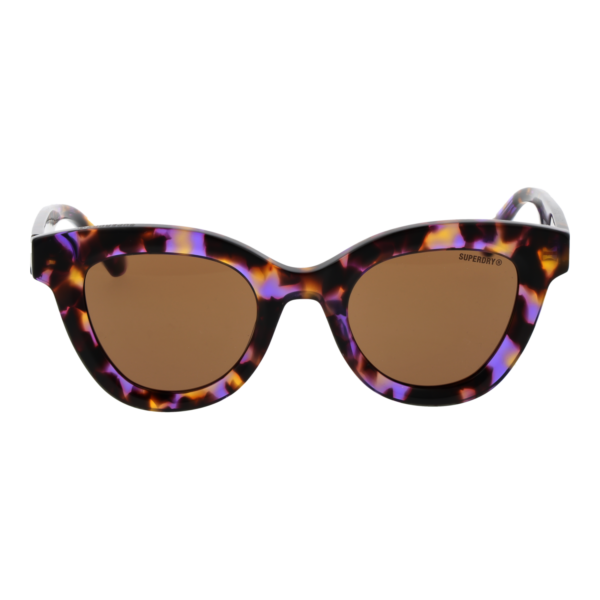 Superdry Sonnenbrille SDS 5037 46102 – Frontansicht mit Kunststoff Rahmen und Braun Gläsern