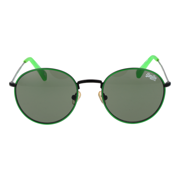 Superdry Sonnenbrille SDS Enso 49013 – Frontansicht mit Metall Rahmen und Grün Gläsern