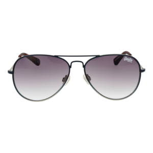 Superdry Sonnenbrille SDS Heritage 58002 – Frontansicht mit Metall Rahmen und Grau Gläsern