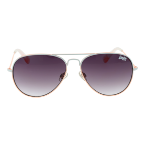 Superdry Sonnenbrille SDS Heritage 58017 – Frontansicht mit Metall Rahmen und Grau Gläsern