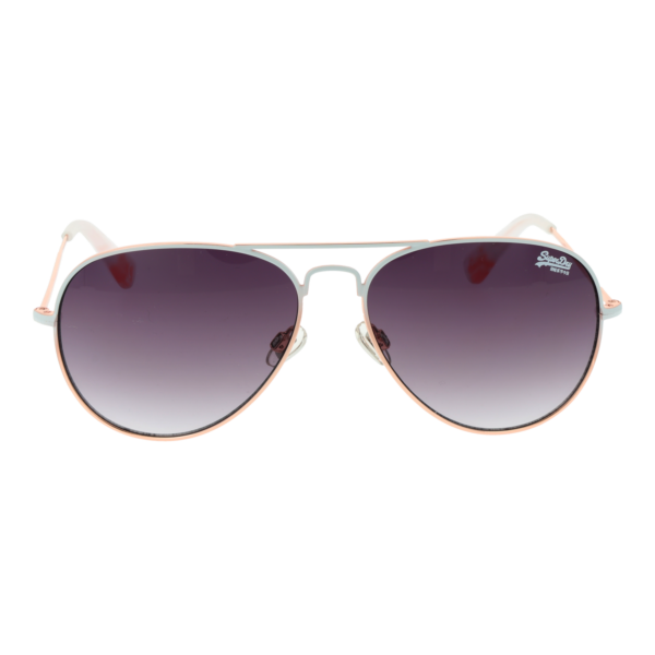 Superdry Sonnenbrille SDS Heritage 58017 – Frontansicht mit Metall Rahmen und Grau Gläsern