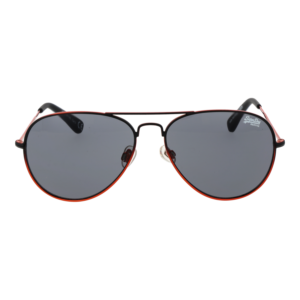 Superdry Sonnenbrille SDS Heritage 58025 – Frontansicht mit Metall Rahmen und Grau Gläsern