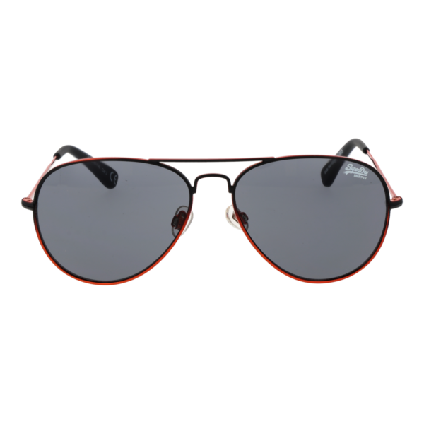 Superdry Sonnenbrille SDS Heritage 58025 – Frontansicht mit Metall Rahmen und Grau Gläsern