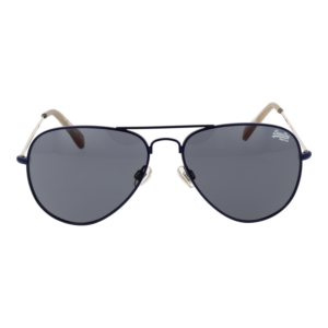 Superdry Sonnenbrille SDS Heritage 58212 – Frontansicht mit Metall Rahmen und Grau Gläsern