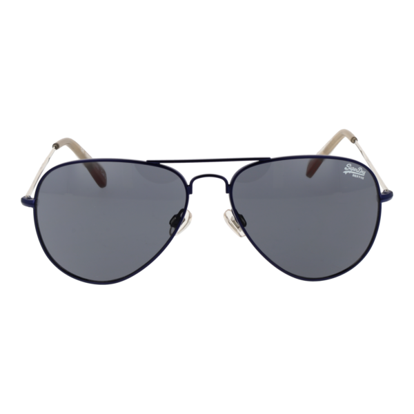 Superdry Sonnenbrille SDS Heritage 58212 – Frontansicht mit Metall Rahmen und Grau Gläsern