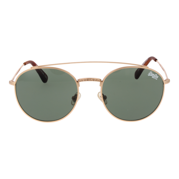 Superdry Sonnenbrille SDS Indianna 53001 – Frontansicht mit Metall Rahmen und Grün Gläsern