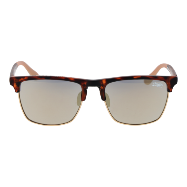 Superdry Sonnenbrille SDS Superflux 56102 – Frontansicht mit Metall & Kunststoff Rahmen und Grau Gläsern