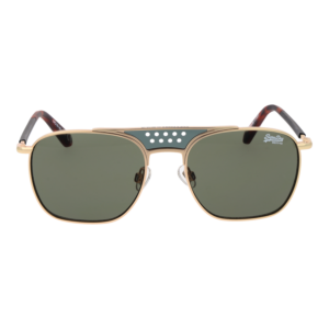 Superdry Sonnenbrille SDS Trophy 54001 – Frontansicht mit Metall Rahmen und Grün Gläsern