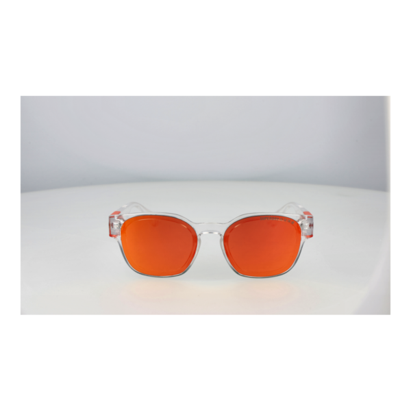 Superdry Sonnenbrille SDS Xmono 53113 – Frontansicht mit Kunststoff Rahmen und Orange Gläsern
