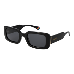 Polaroid Rechteck Sonnenbrille PLD 6208/S/XN 52807M9 in Schwarz – 45° Seitenansicht