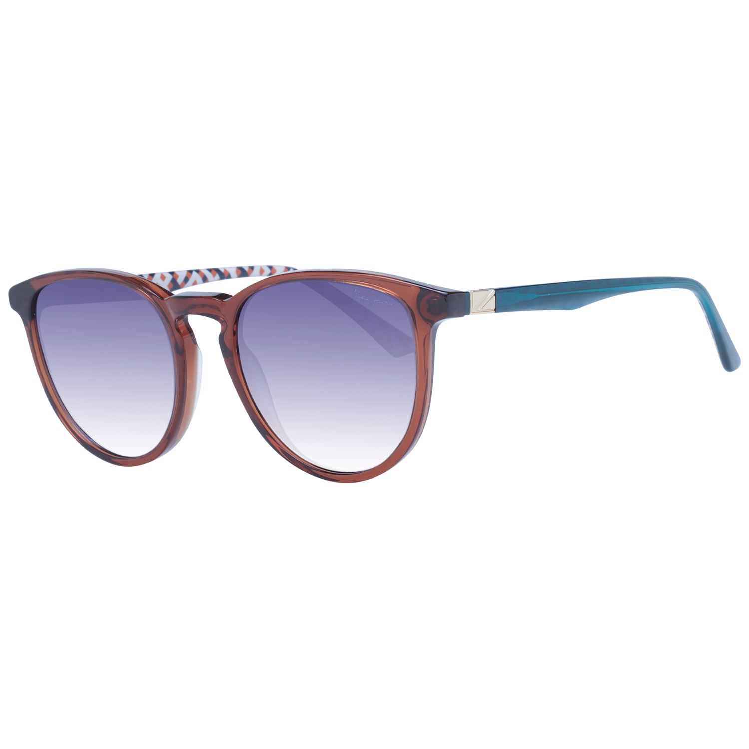 Pepe Jeans Panto Sonnenbrille PJ7432 52196 in Braun – 45° Seitenansicht