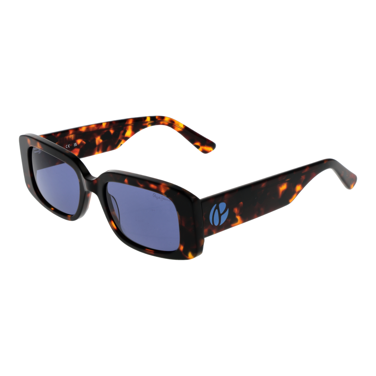 Pepe Jeans Rechteck Sonnenbrille PJ7424 52106 in Braun – 45° Seitenansicht
