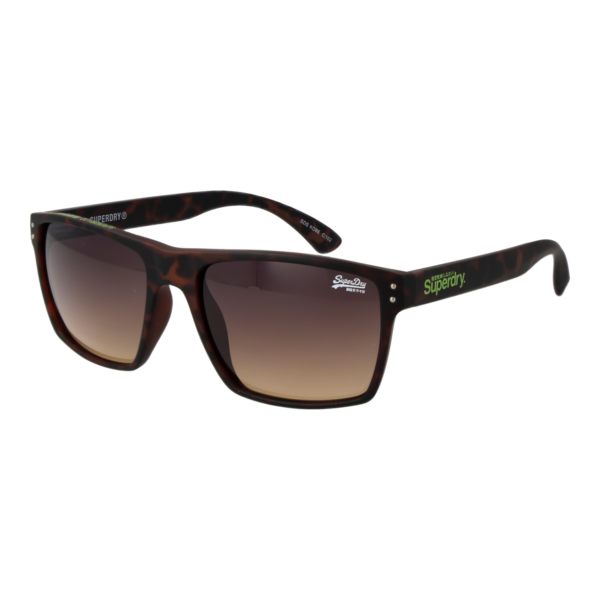 Superdry Rechteck Sonnenbrille SDS KOBE 56102 in Braun – 45° Seitenansicht
