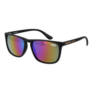 Superdry Quadrat Sonnenbrille SDS Shockwave 55127 in Schwarz – 45° Seitenansicht