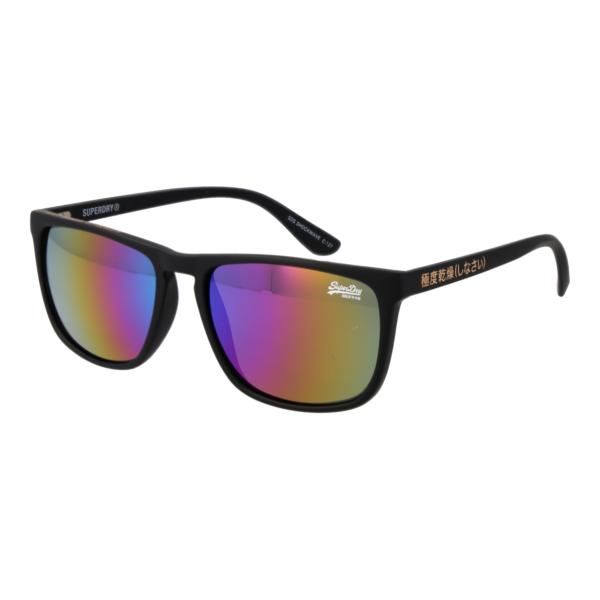 Superdry Quadrat Sonnenbrille SDS Shockwave 55127 in Schwarz – 45° Seitenansicht