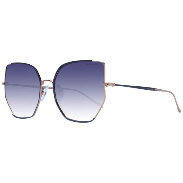 Ana Hickmann Schmetterling Sonnenbrille HI3163 5306A in Blau – 45° Seitenansicht