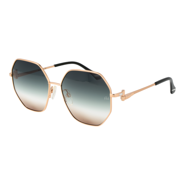 Ana Hickmann Quadrat Sonnenbrille AH3264 5904A in Gold – 45° Seitenansicht