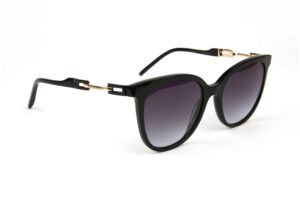 Ana Hickmann Schmetterling Sonnenbrille AH9347 53A01 in Schwarz – 45° Seitenansicht