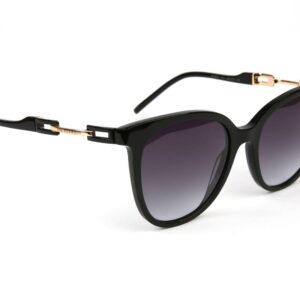 Ana Hickmann Schmetterling Sonnenbrille AH9347 53A01 in Schwarz – 45° Seitenansicht
