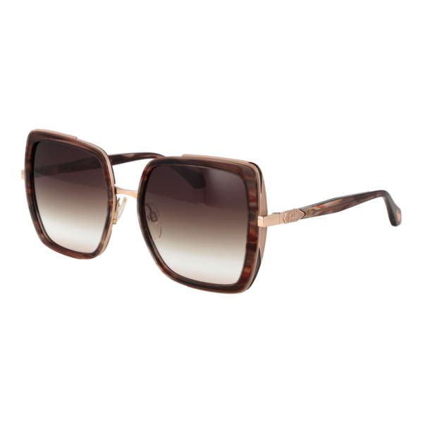 Ana Hickmann Schmetterling Sonnenbrille AH3272 57E01 in Braun – 45° Seitenansicht