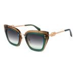 Ana Hickmann Schmetterling Sonnenbrille AH9405 52H01 in Braun – 45° Seitenansicht