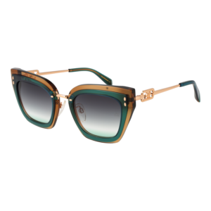 Ana Hickmann Schmetterling Sonnenbrille AH9405 52H01 in Braun – 45° Seitenansicht