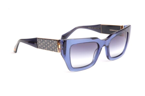 Ana Hickmann Sonnenbrille AH9408 53T01 – 45° Seitenansicht Ana Hickmann Sonnenbrille AH9408 53T01 in Blau – 45° Seitenansicht