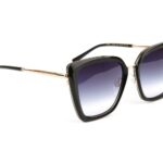 Ana Hickmann Quadrat Sonnenbrille AH3291 53A01 in Schwarz – 45° Seitenansicht