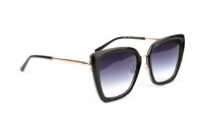 Ana Hickmann Quadrat Sonnenbrille AH3291 53A01 in Schwarz – 45° Seitenansicht