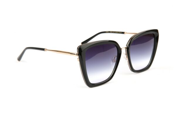 Ana Hickmann Quadrat Sonnenbrille AH3291 53A01 in Schwarz – 45° Seitenansicht