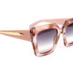 Ana Hickmann Quadrat Sonnenbrille AH9441 51E02 in Pink – 45° Seitenansicht
