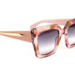 Ana Hickmann Quadrat Sonnenbrille AH9441 51E02 in Pink – 45° Seitenansicht