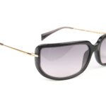 Ana Hickmann Quadrat Sonnenbrille HI9249 70T01 in Grau – 45° Seitenansicht