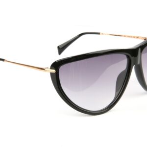 Ana Hickmann Rund Sonnenbrille HI9251 71A01 in Schwarz – 45° Seitenansicht