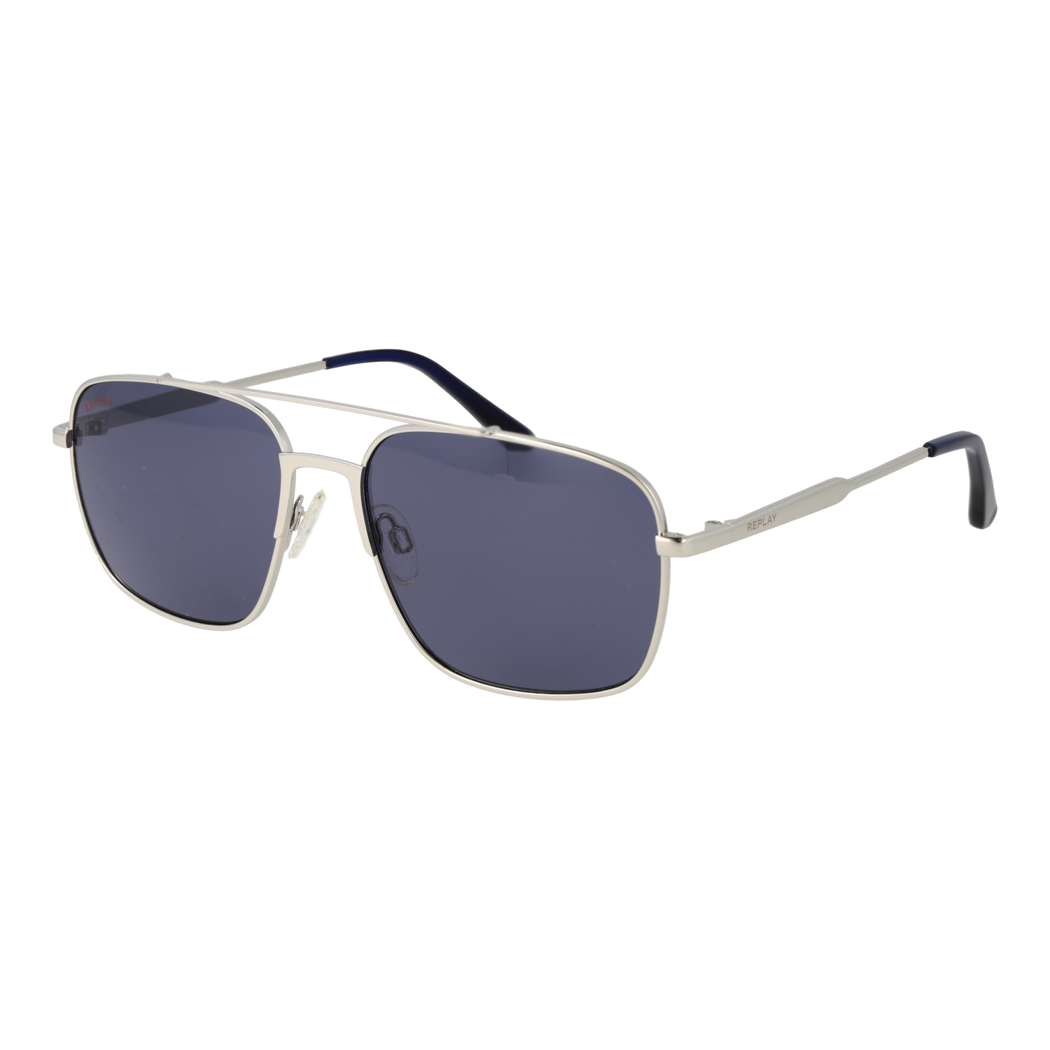 Replay Rechteck Sonnenbrille RY623S 5805H in Silber – 45° Seitenansicht