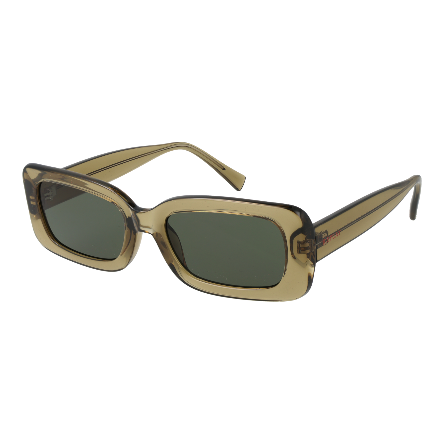 Replay Rechteck Sonnenbrille RY633S 5305H in Grün – 45° Seitenansicht