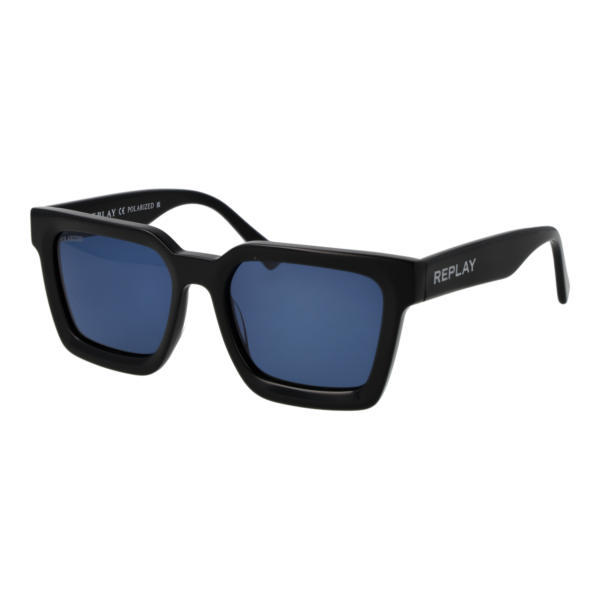 Replay Quadrat Sonnenbrille RY640S 5301 in Schwarz – 45° Seitenansicht